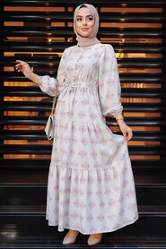 Dark Salmon Pink Hijab Dress 11229KSMN - 2