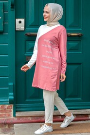 Dark Salmon Pink Hijab Tunic 14620KSMN - 1