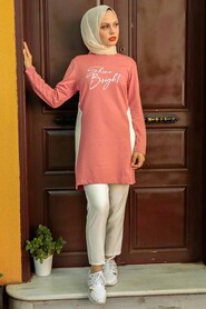 Dark Salmon Pink Hijab Tunic 14621KSMN - 1