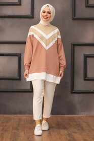 Dark Salmon Pink Hijab Tunic 6302KSMN - 1