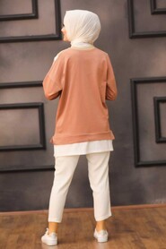Dark Salmon Pink Hijab Tunic 6302KSMN - 2