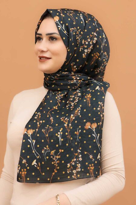 Dark Smoke Color Hijab Shawl 7543KFU - NEVA STYLE