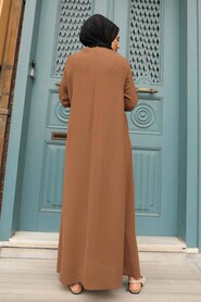 Dark Sunuff Colored Hijab Dress 4362KTB - 3