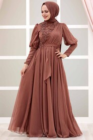  Modern Dark Sunuff Colored Modest Bridesmaid Dress 41551KTB - 1