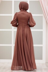  Modern Dark Sunuff Colored Modest Bridesmaid Dress 41551KTB - 3