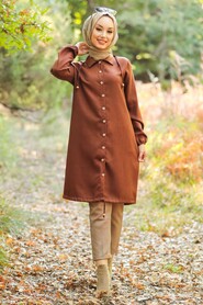 Dark Terra Cotta Hijab Tunic 4640KKRMT - 1