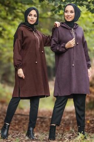 Dark Terra Cotta Hijab Tunic 4920KKRMT - 2