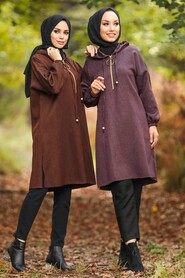 Dark Terra Cotta Hijab Tunic 4920KKRMT - 4