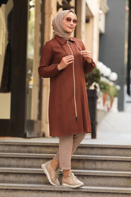 Dark Terra Cotta Hijab Tunic 493KKRMT - 1