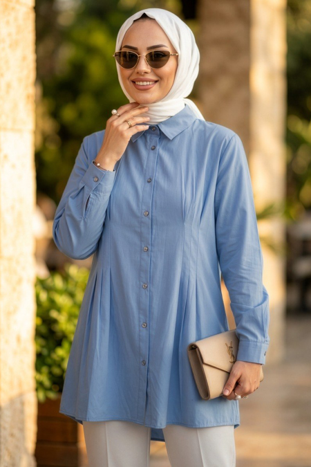 Dart Detail Blue Modest Tunic 10500M - 