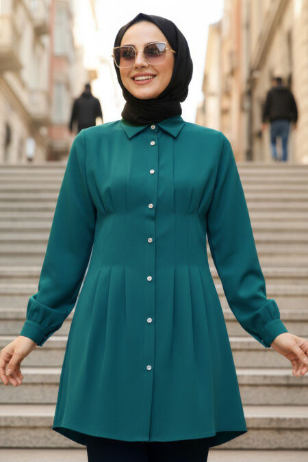 Dart Detail Green Modest Tunic 10500Y - 