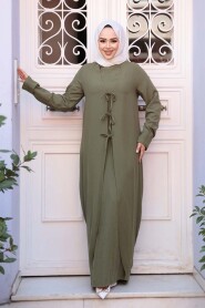Dress Khaki Modest Two-Piece Set 76091HK - 1