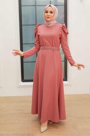  Long Dusty Roae Islamic Clothing Wedding Dress 45601GK - 1