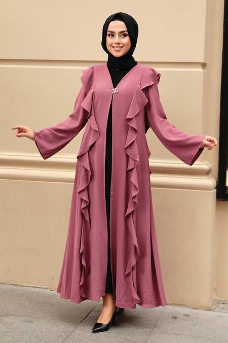 Dusty Rose Hijab Abaya 15402GK - NEVA STYLE