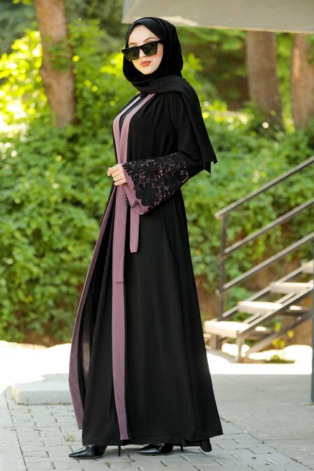 Dusty Rose Hijab Abaya 55084GK - NEVA STYLE