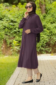 Dusty Rose Hijab Coat 10155KGK - 2