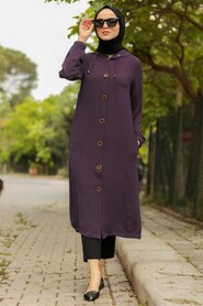 Dusty Rose Hijab Coat 10155KGK - 1