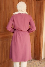 Dusty Rose Hijab Coat 10860KGK - 2