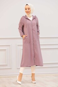 Dusty Rose Hijab Coat 14650GK - 1