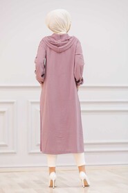 Dusty Rose Hijab Coat 14650GK - 2