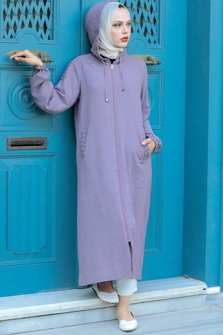 Dusty Rose Hijab Coat 15630GK - NEVA STYLE