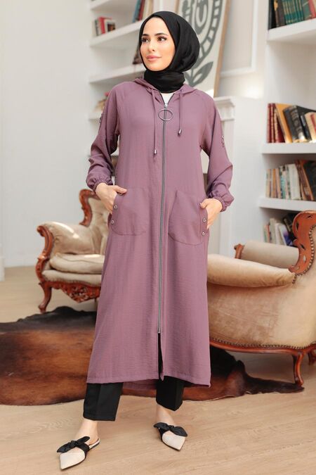 Dusty Rose Hijab Coat 511GK - NEVA STYLE