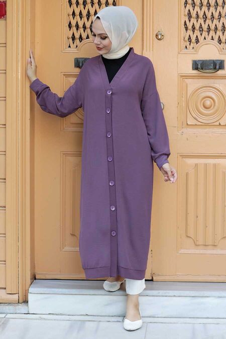 Dusty Rose Hijab Coat 553GK - NEVA STYLE