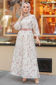Dusty Rose Hijab Dress 10262GK - NEVA STYLE