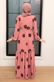 Dusty Rose Hijab Dress 10281GK - 2