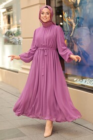 Dusty Rose Hijab Dress 10337GK - 2