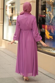 Dusty Rose Hijab Dress 10337GK - 3