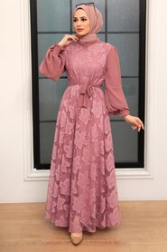 Dusty Rose Hijab Dress 1063GK - 1