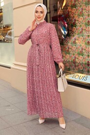 Dusty Rose Hijab Dress 1158GK - 1