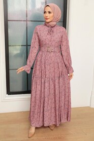 Dusty Rose Hijab Dress 11601GK - 1