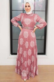 Dusty Rose Hijab Dress 11870GK - 2