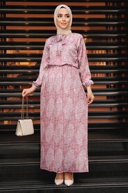 Dusty Rose Hijab Dress 1191GK - 1