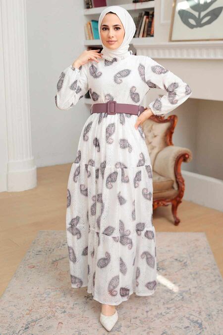 Dusty Rose Hijab Dress 1228GK - NEVA STYLE