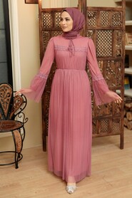 Dusty Rose Hijab Dress 1321GK - 1