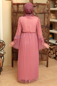 Dusty Rose Hijab Dress 1321GK - 3