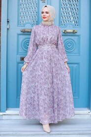 Dusty Rose Hijab Dress 14230GK - 1
