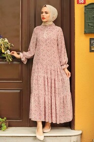 Dusty Rose Hijab Dress 1482GK - 1