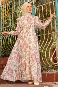 Dusty Rose Hijab Dress 16040GK - 2