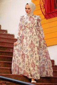 Dusty Rose Hijab Dress 16040GK - 3