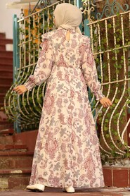 Dusty Rose Hijab Dress 16040GK - 4