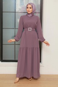 Dusty Rose Hijab Dress 20804GK - 3