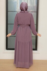 Dusty Rose Hijab Dress 20804GK - 4