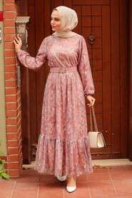 Dusty Rose Hijab Dress 22050GK - 1