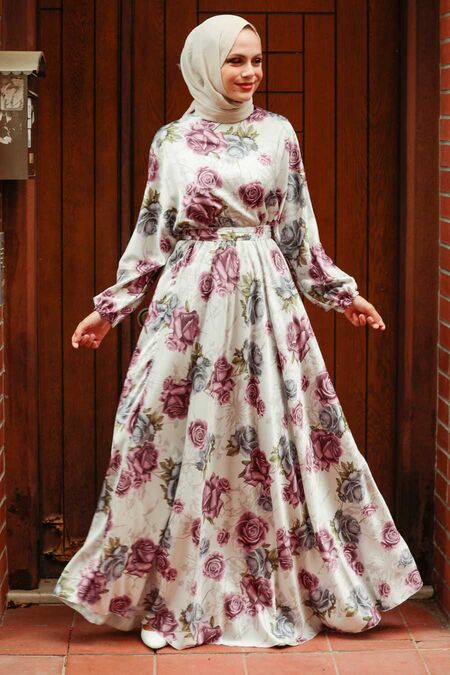 Dusty Rose Hijab Dress 22162GK - NEVA STYLE