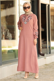Dusty Rose Hijab Dress 23120GK - 1