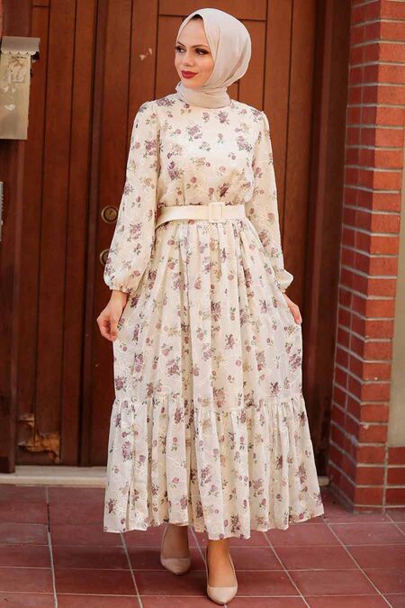 Dusty Rose Hijab Dress 2315GK - NEVA STYLE